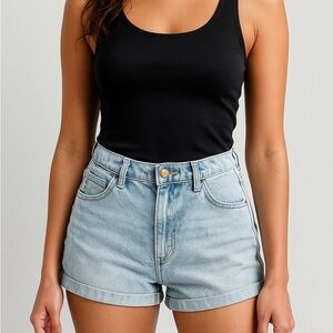 American Eagle Mom Shorts — High Rise Denim • Light Wash Vintage Fit 6